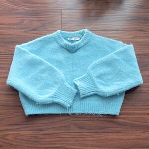 Zara cropped fuzzy sweater
